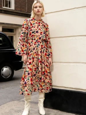 Avery Burn-Out Midi Dress<FRENCH CONNECTION Store