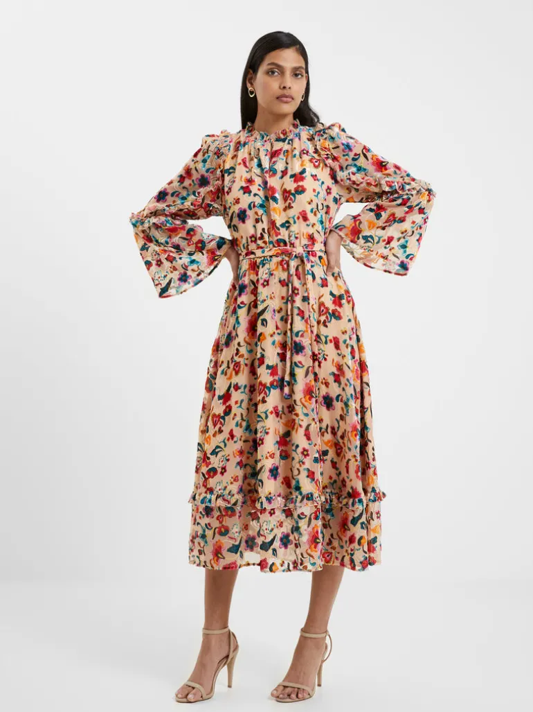 Avery Burn-Out Midi Dress<FRENCH CONNECTION Store