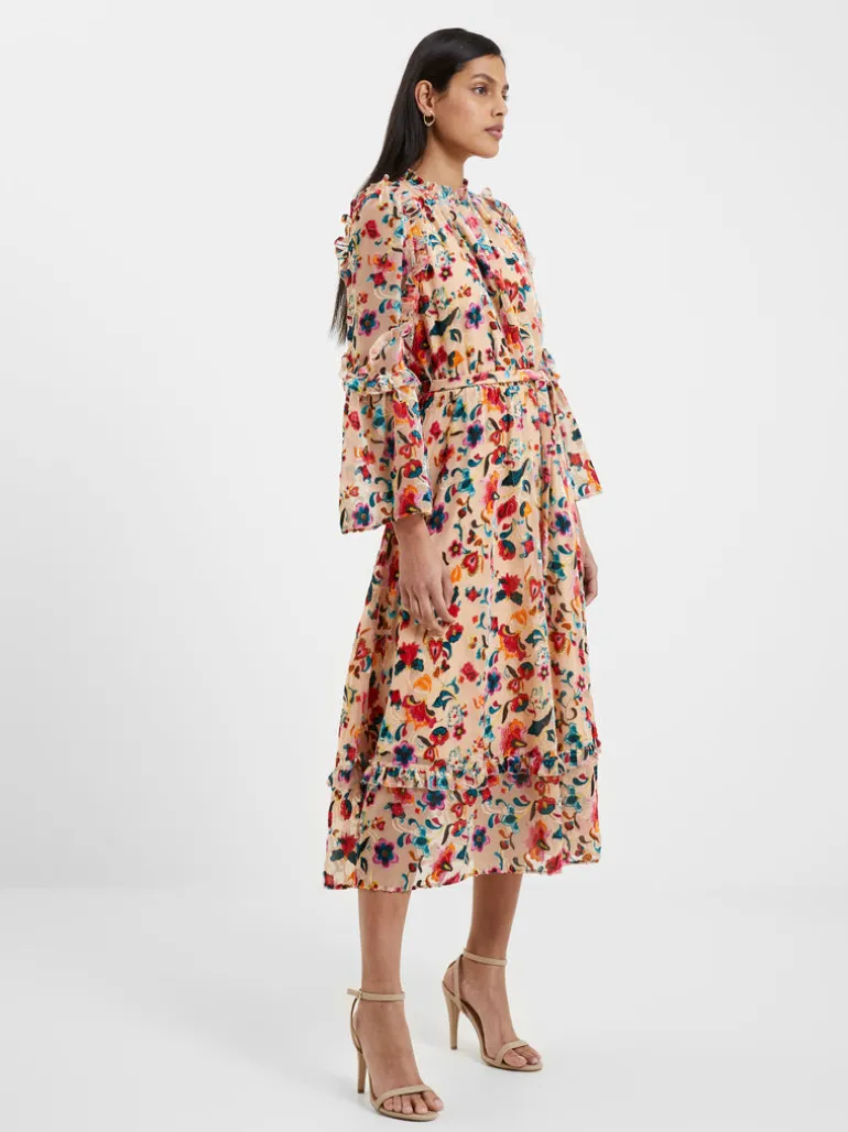 Avery Burn-Out Midi Dress<FRENCH CONNECTION Store
