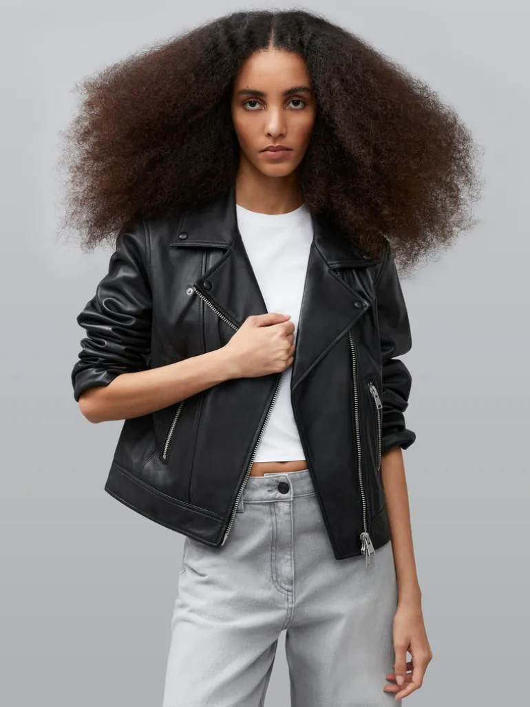 Connie Leather Biker Jacket<FRENCH CONNECTION Sale