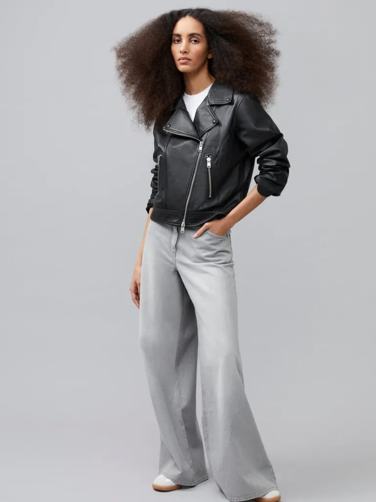 Connie Leather Biker Jacket<FRENCH CONNECTION Sale