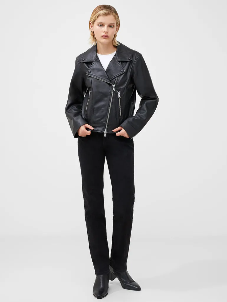 Connie Leather Biker Jacket<FRENCH CONNECTION Sale