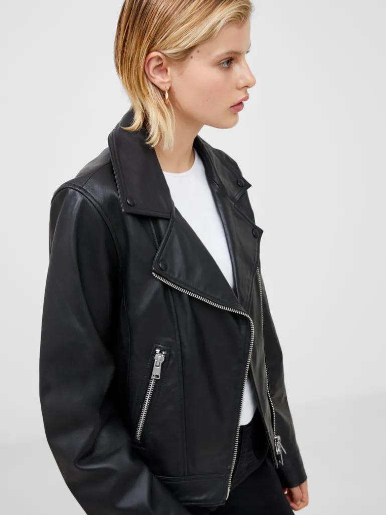 Connie Leather Biker Jacket<FRENCH CONNECTION Sale