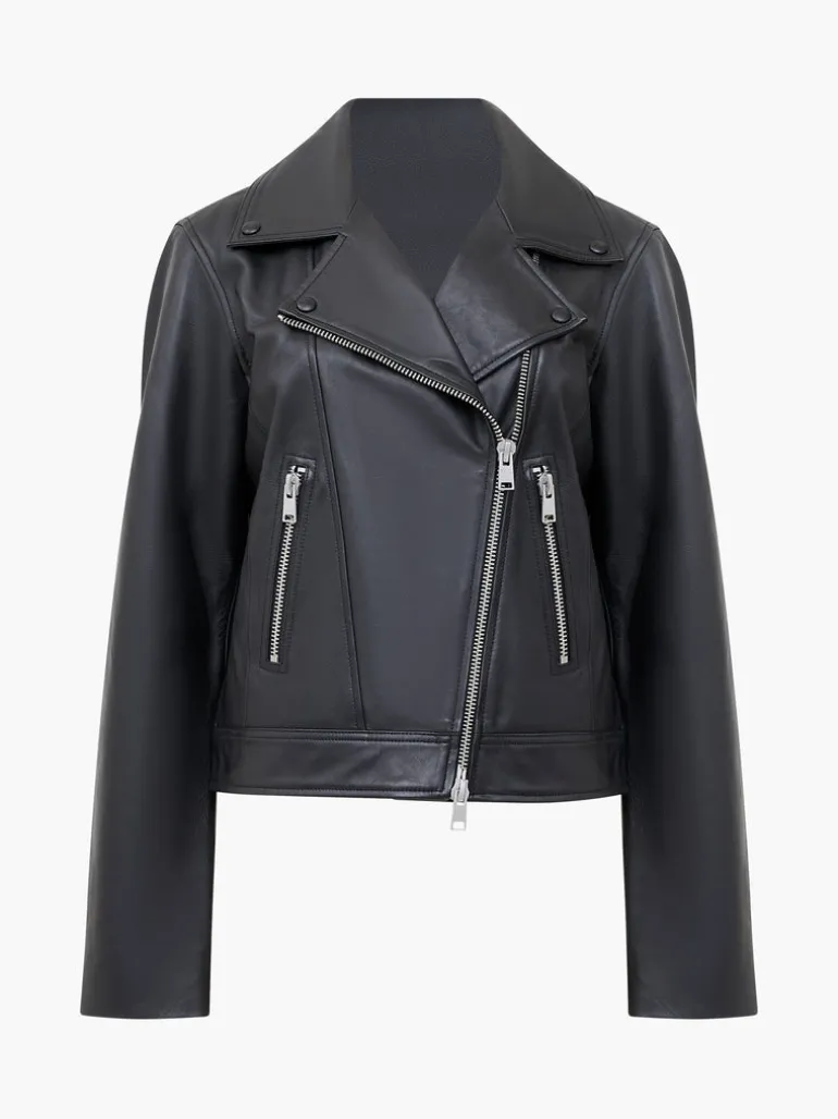 Connie Leather Biker Jacket<FRENCH CONNECTION Sale