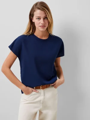 Crepe Light Crew Neck Top<FRENCH CONNECTION Sale
