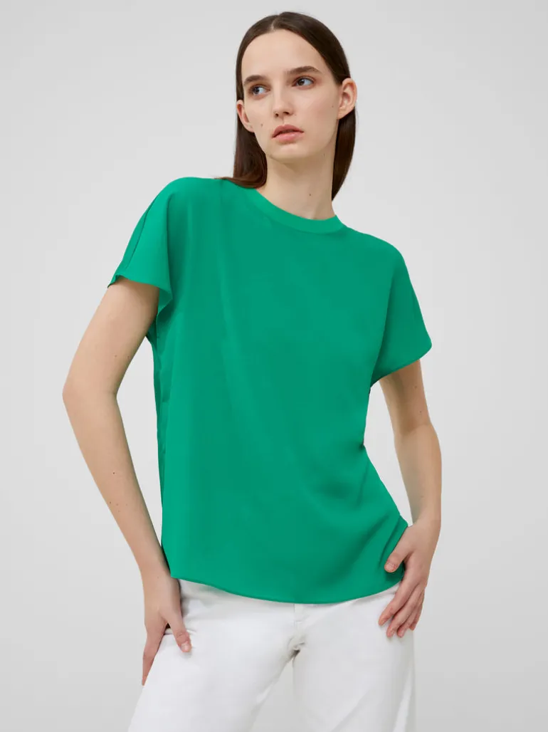 Crepe Light Crew Neck Top<FRENCH CONNECTION Clearance