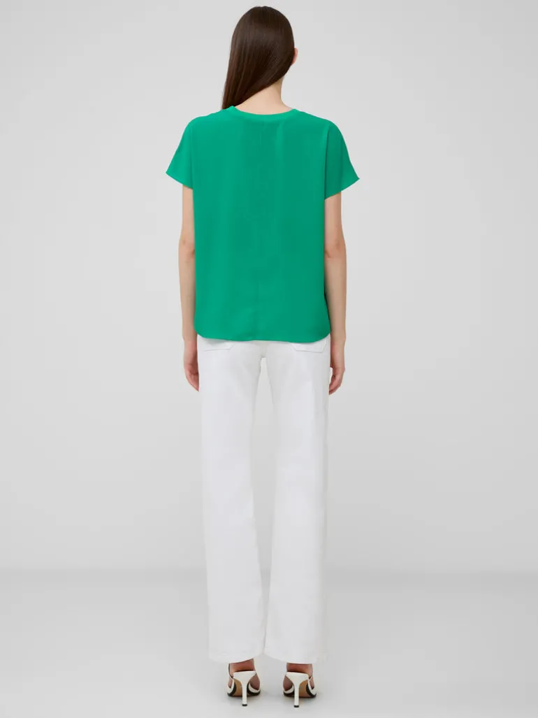 Crepe Light Crew Neck Top<FRENCH CONNECTION Clearance