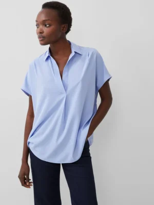 Crepe Light Recycled Popover Shirt<FRENCH CONNECTION Cheap