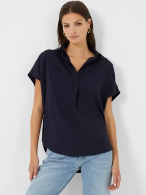 Crepe Light Recycled Popover Shirt<FRENCH CONNECTION Shop