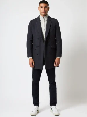 Double Breasted Herringbone Overcoat<FRENCH CONNECTION Outlet