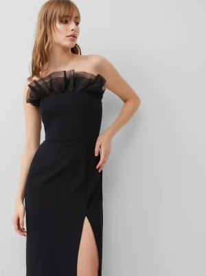 Echo Organza Mix Frill Strapless Midi Dress<FRENCH CONNECTION Cheap