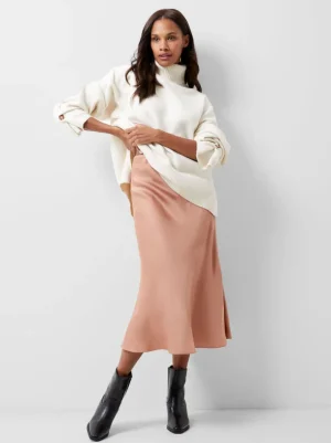 Ennis Eco Satin Midaxi Slip Skirt<FRENCH CONNECTION Clearance