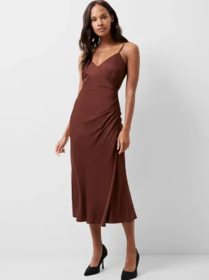 Ennis Eco Satin Slip Midi Dress<FRENCH CONNECTION Discount