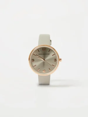 Leather Strap Watch<FRENCH CONNECTION Fashion