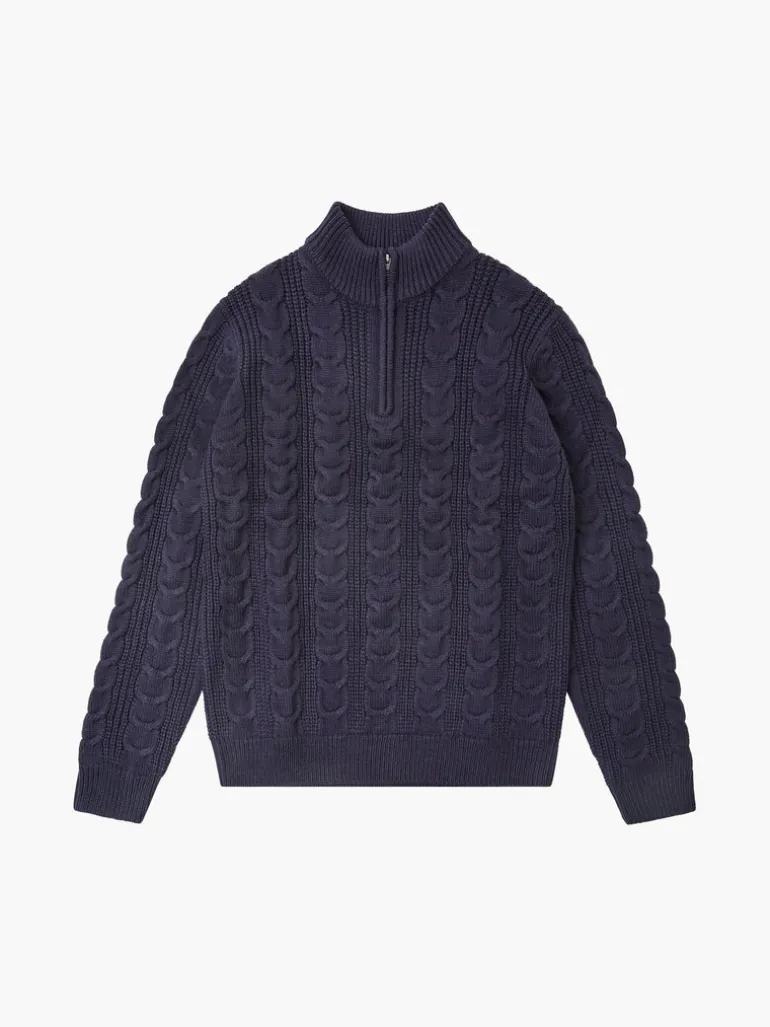 Half Zip Funnel Neck Cable Knit Jumper<FRENCH CONNECTION Cheap