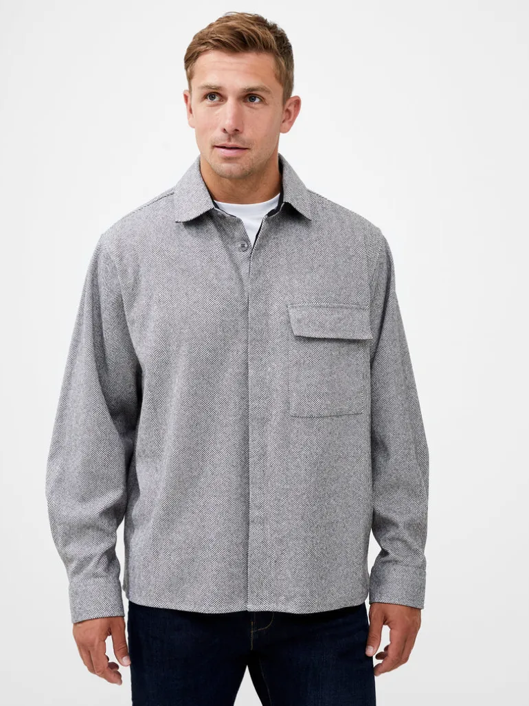 Herringbone Long Sleeve Shirt<FRENCH CONNECTION Clearance
