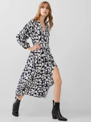 Islanna Crepe Belted Dress<FRENCH CONNECTION Best Sale
