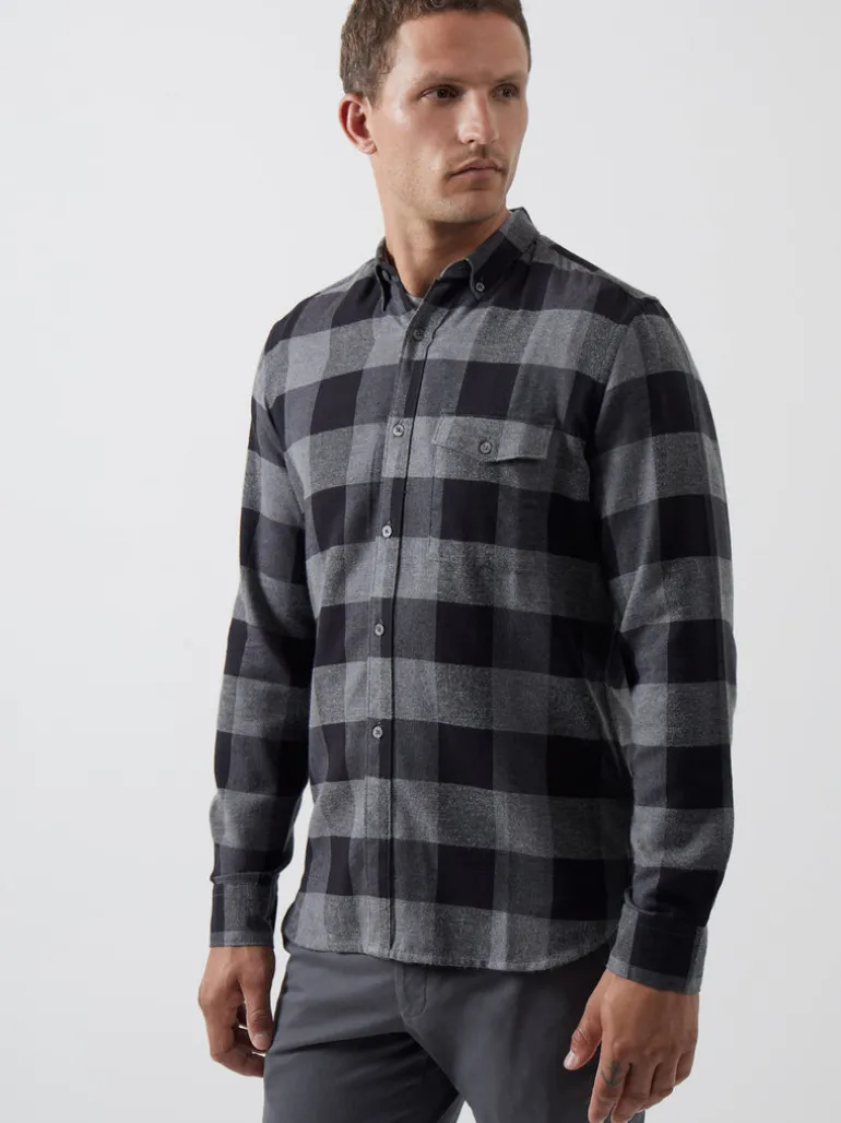 Large Gingham Flannel Long Sleeve Shirt<FRENCH CONNECTION Online