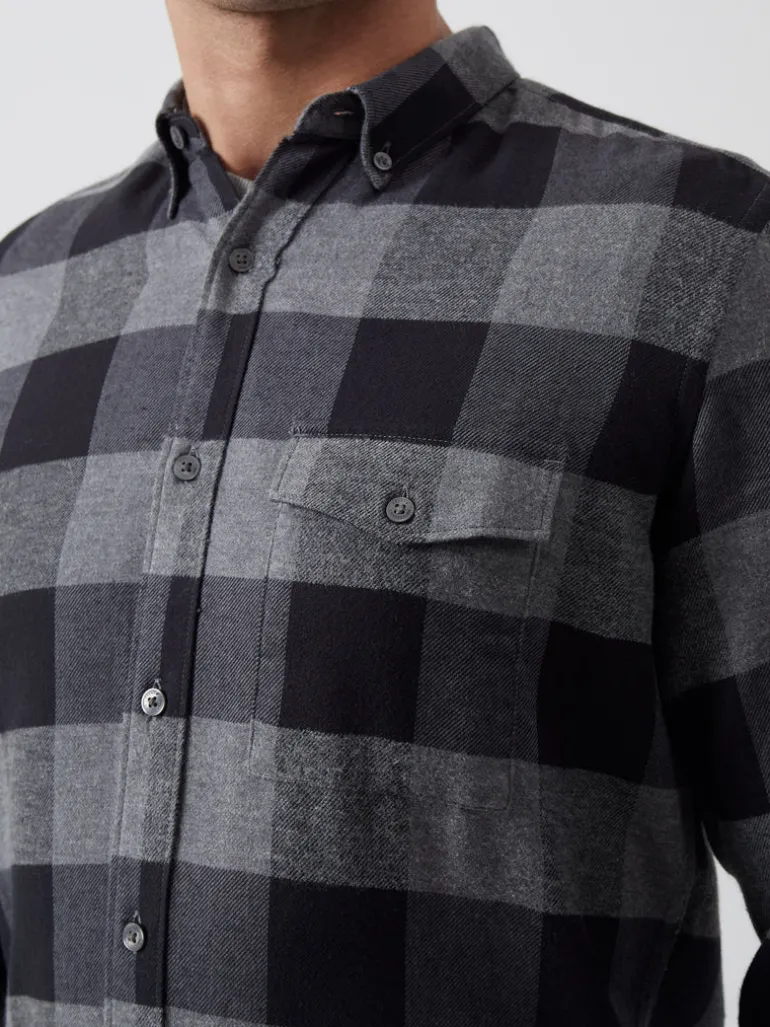 Large Gingham Flannel Long Sleeve Shirt<FRENCH CONNECTION Online