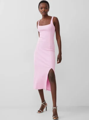Rassia Rib Square Neck Midi Dress<FRENCH CONNECTION Hot