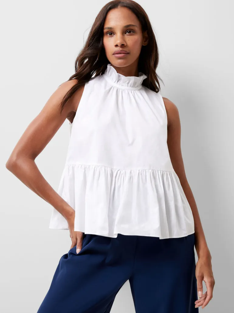 Rhodes Poplin Peplum Top<FRENCH CONNECTION Store