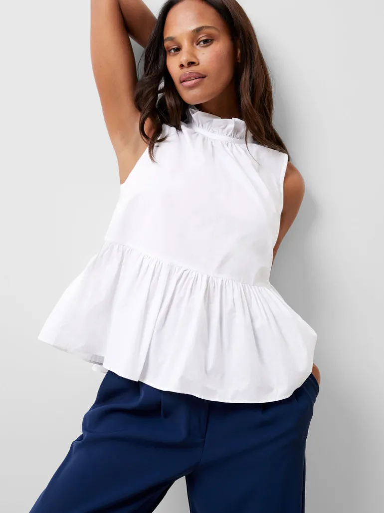 Rhodes Poplin Peplum Top<FRENCH CONNECTION Store
