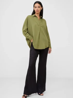 Rhodes Recycled Crepe Popover Shirt<FRENCH CONNECTION Clearance