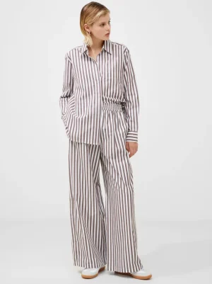 Stripe Poplin Palazzo Trousers<FRENCH CONNECTION Shop