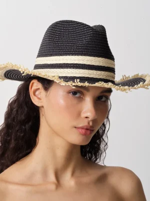 Thick Double Stripe Straw Hat<FRENCH CONNECTION Shop