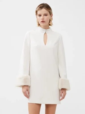 Whisper Ruth Faux Fur Trim Mini Dress<FRENCH CONNECTION Hot